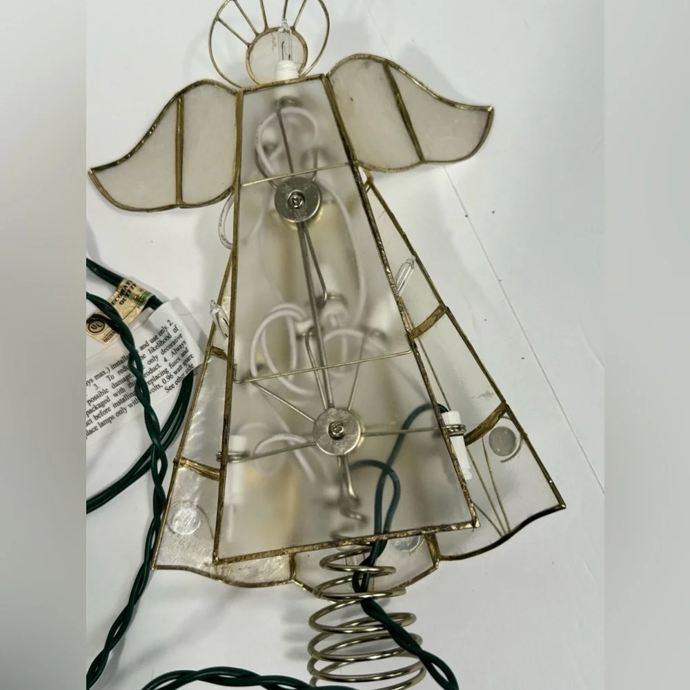 Vintage Capiz Shell Angel Tree Topper Lights Up By Kurt Adler - In Box